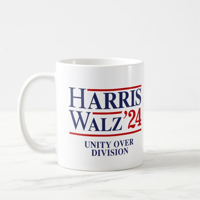 Retro Harris Walz "24 - Unity over Division Kaffemugg (Vänster)