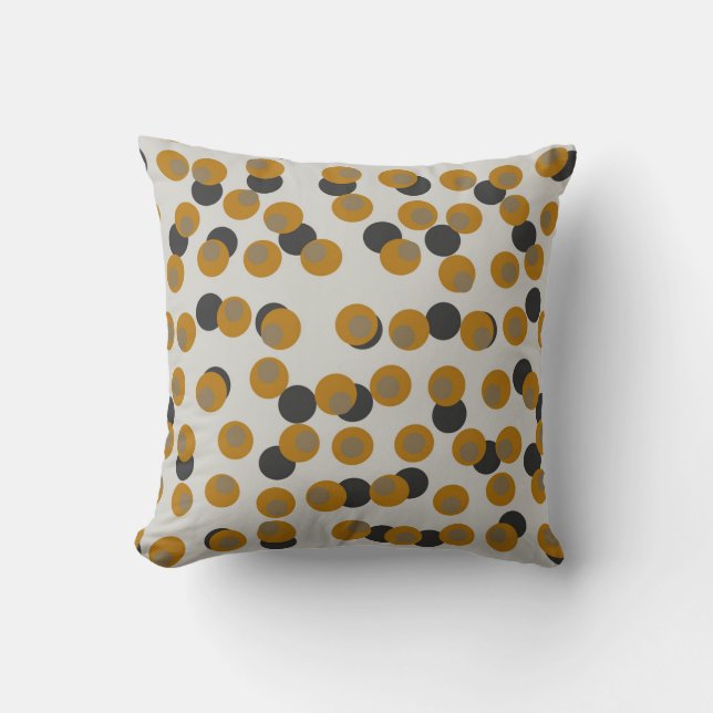 Retro Harvest Guld  Mid-Century Prickar   Kudde (Framsida)