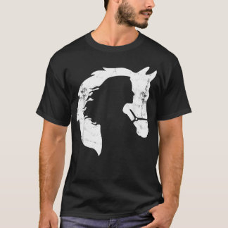Retro Häst Ung Kvinna Med Häst Älskar Häst T Shirt