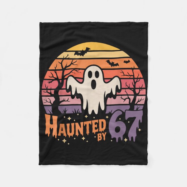 Retro Haunted Meme 67 Six Seven 6 7  Fleecefilt (Framsidan)