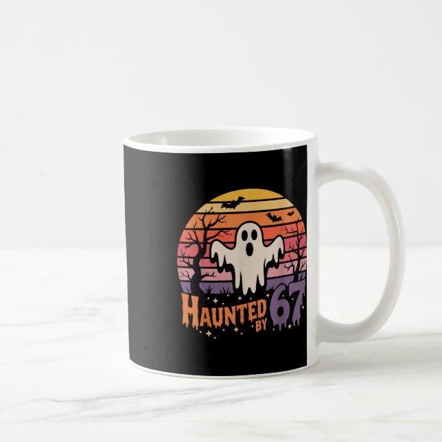 Retro Haunted Meme 67 Six Seven 6 7  Kaffemugg (Höger)