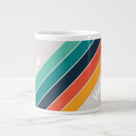 Retro Hav Regnbågsrandig med Namn Jumbo Mugg
