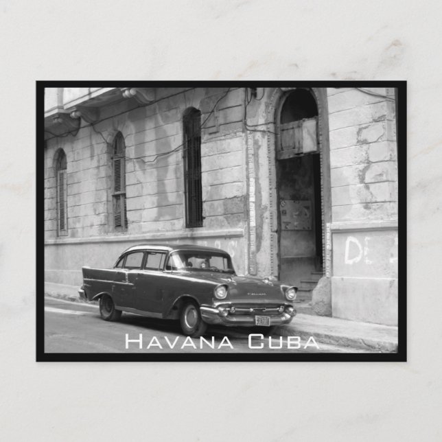 retro havana-bil vykort (Framsida)