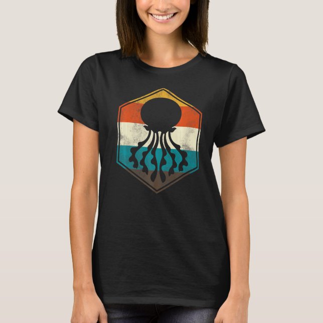 Retro havsdjur maneter t shirt (Framsida)