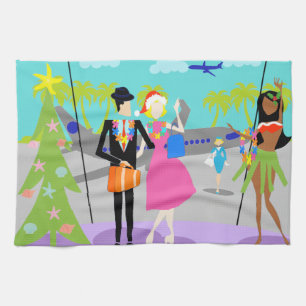 Retro hawaiansk julkökshandduk kökshandduk