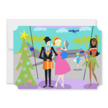 Retro hawaiansk julpartyinbjudan