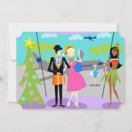 Retro hawaiansk julpartyinbjudan inbjudningar