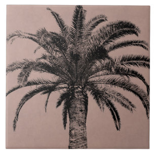 Retro hawaiansk palmträd - vintage gömma i kakelplatta