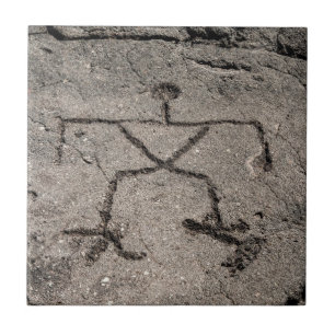 Retro hawaiansk Petroglyph - vintagePetroglyphs Kakelplatta