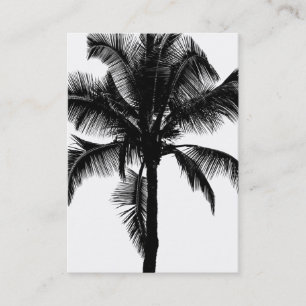 Retro hawaiansk tropisk palmträdSilhouettesvart Visitkort