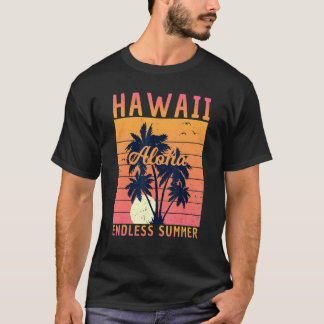 Retro Hawaii Aloha Endless Summer Surfing Summer F T Shirt