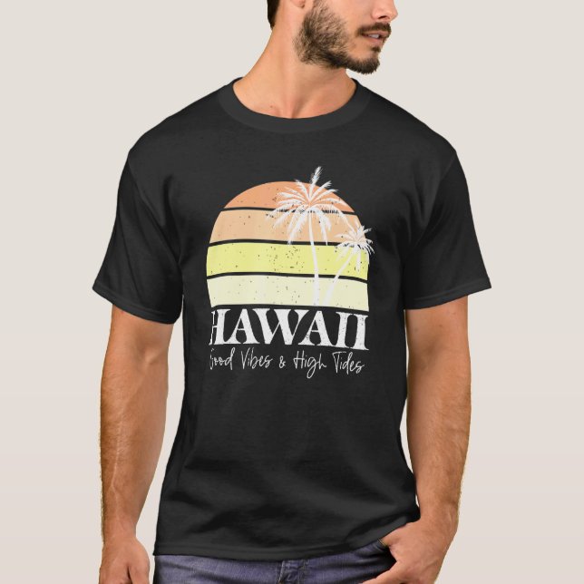 Retro Hawaii Hawaiian Summer Beach Tropical Vacati T Shirt (Framsida)