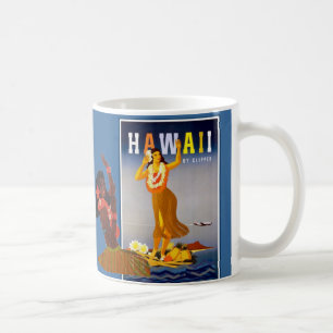 Retro Hawaii Hula flickakonst Kaffemugg