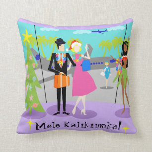 Retro Hawaii jul Dekorativ kudde