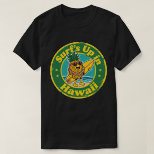 Retro Hawaii-märke-Ananas med Lei-Surfbräda T Shirt