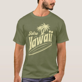 Retro Hawaii Vibes with Palm Trees and Surfboard  T Shirt