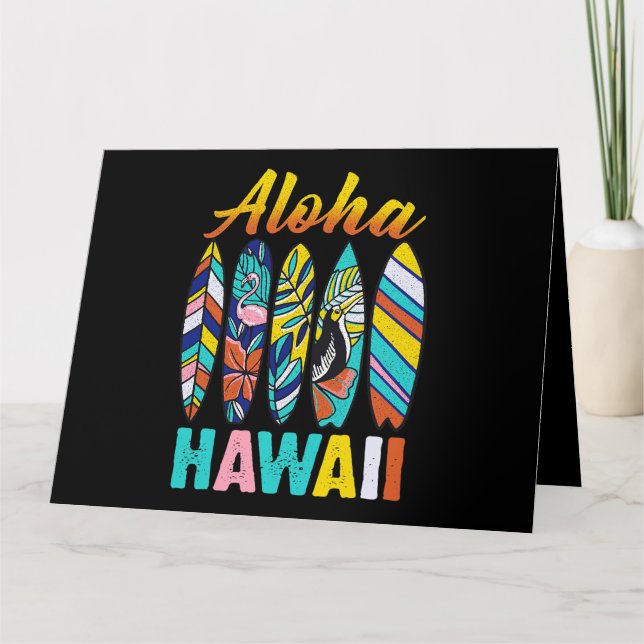 Retro Hawaiian Aloha Hawaii Funny sommarfamilj Va Kort (Framsida)