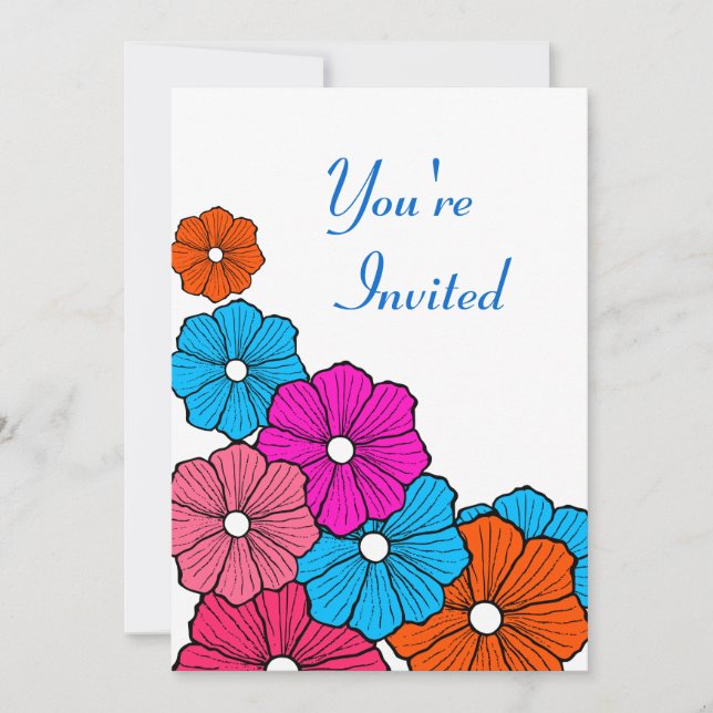 Retro Hawaiian Hawaii Luau-partiets inbjudningar (Framsida)