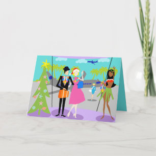 Retro Hawaiian-julkort Helgkort