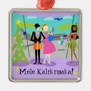 Retro Hawaiian-julprydnad Julgransprydnad Metall