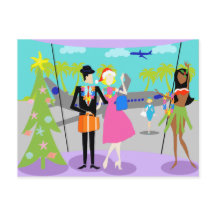 Retro Hawaiian julvykort