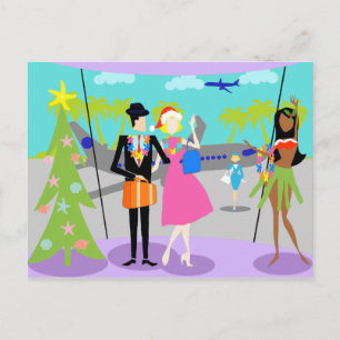 Retro Hawaiian julvykort Helg Vykort