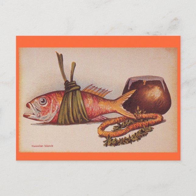 Retro Hawaiian Luau Vykort (Framsida)