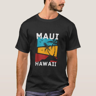 Retro Hawaiian Summer Vacation Handflatan Träd Mau T Shirt