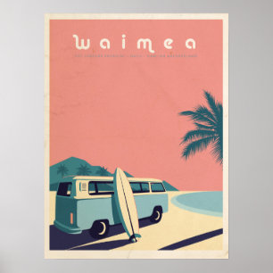Retro Hawaiian surfa Poster