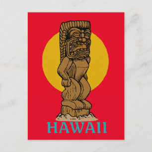 Retro Hawaiian Tiki Vykort