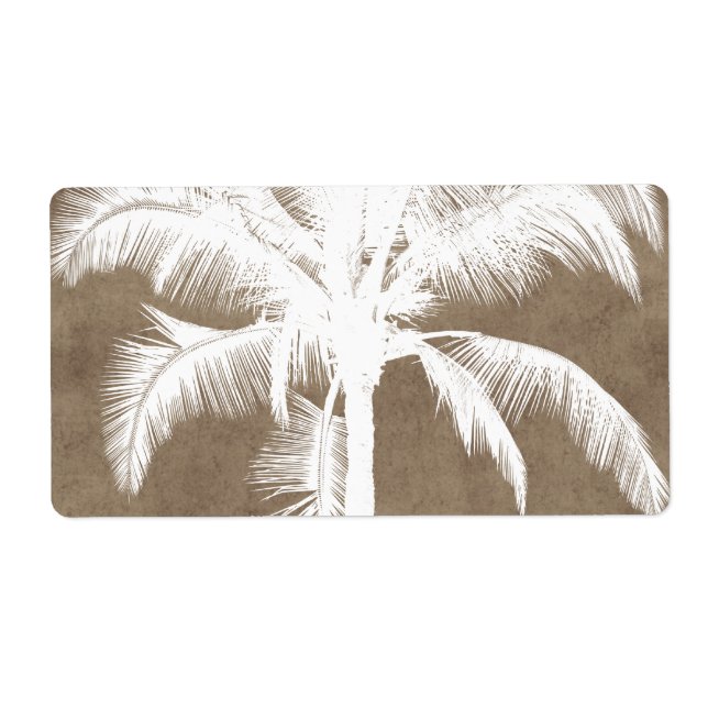 Retro Hawaiian Tropical Handflatan Träd Silhouette Fraktsedel (Framsidan)