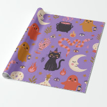 Retro Häxig Halloween Katter Spöken & Magi