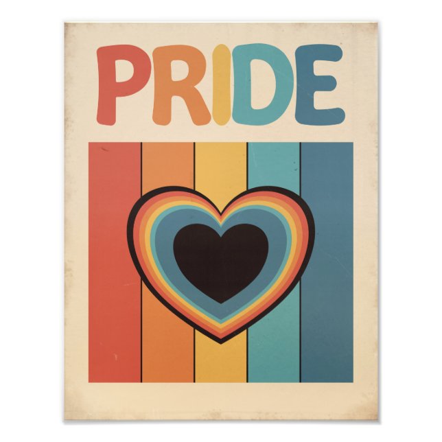 Retro HBTQ+-stolthet Fototryck (Framsidan)