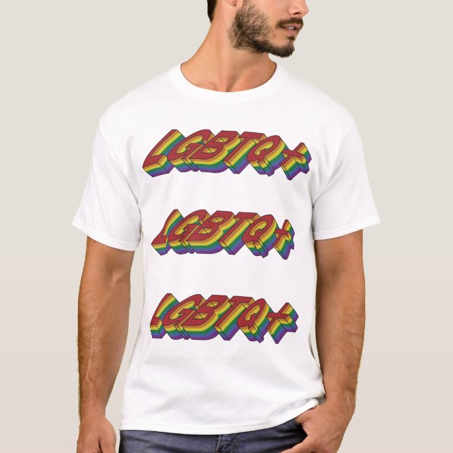 Retro HBTQ+-stolthet T Shirt (Framsida)