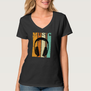 Retro Headphone Music Hip hop Rapper Rap Pullover T Shirt
