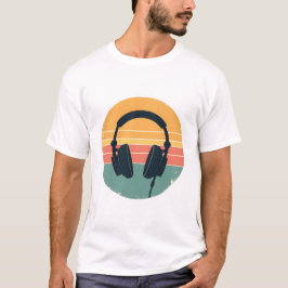 Retro Headphone Vintage Music Älskare Aesthetic T Shirt