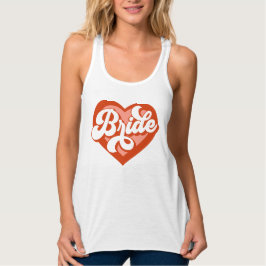 Retro Heart Babe Bride Custom Name Bachelorette Linne Med Racerback