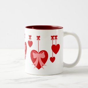 Retro Heart Dangles Två-Tonad Mugg