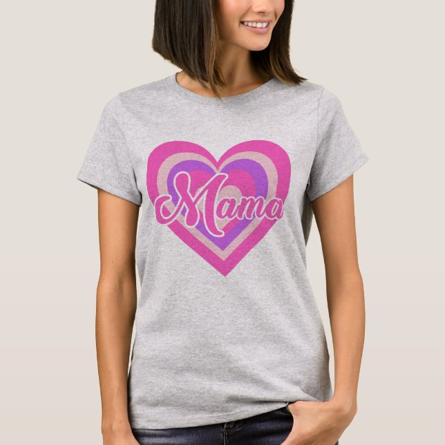 Retro Heart MAMA T Shirt (Framsida)