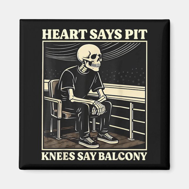 Retro Heart säger knäputs konstverk Magnet (Framsidan)