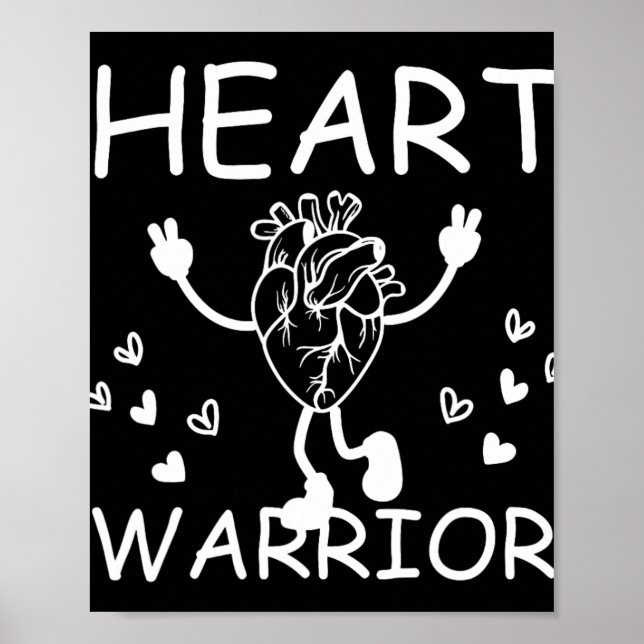 Retro Heart Warrior Anatomical Heart Chd Awareness Poster (Framsidan)