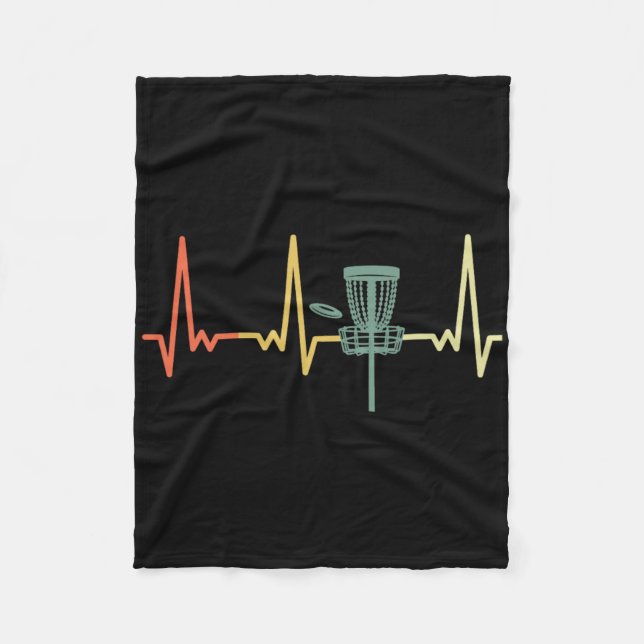 Retro Heartbeat Discgolf  Fleecefilt (Framsidan)