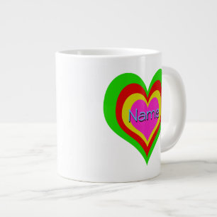 Retro Hearts - 20oz Jumbo Kopp / Mugg