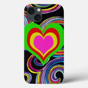 Retro Hearts ~ iPad Plastic 2/3/4 Fodral