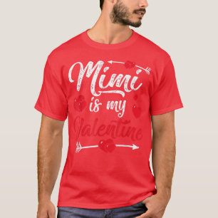 Retro Hearts Mimi är min Valentines day Mors dag T Shirt