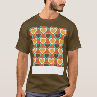 Retro Hearts Mönster i Red T Shirt