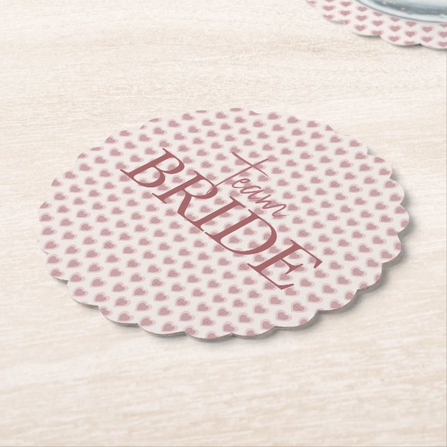 Retro Hearts Pink Burgundy Y2K Style Underlägg Papper (Vinklad)