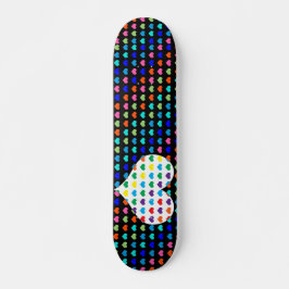 Retro Hearts Skateboard Bräda 19,5 Cm