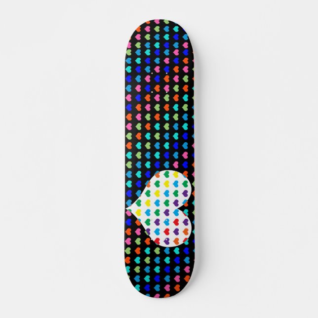Retro Hearts Skateboard Bräda 19,5 Cm (Framsida)