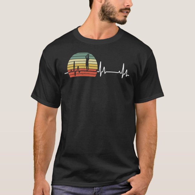 Retro Heartslag Basketball Player för basket T Shirt (Framsida)